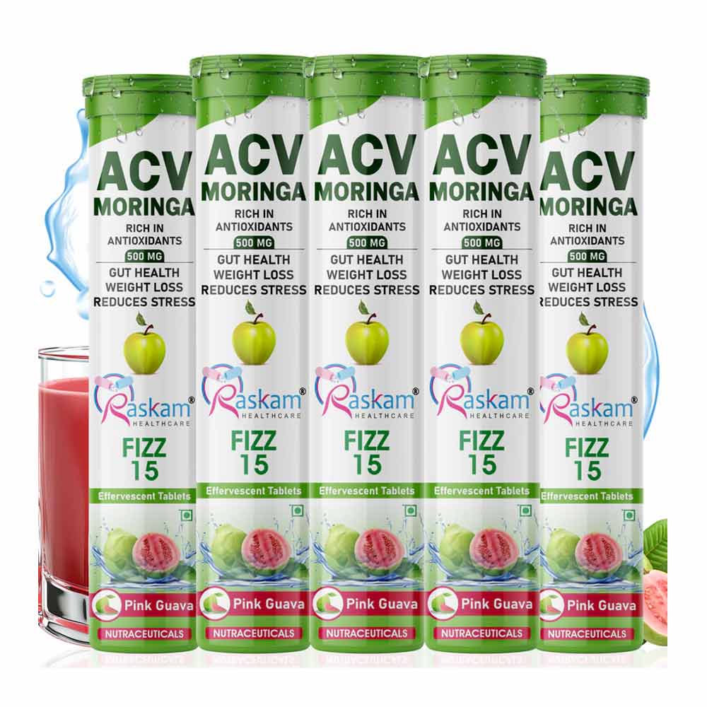 Raskam ACV Moringa, 15 tablet(s) Pink Guava (Pack of 5)-image-33