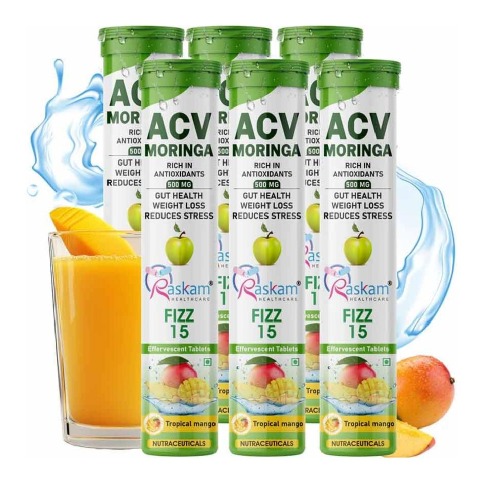 1 - Raskam ACV Moringa, 15 tablet(s) Tropical Mango (Pack of 6)