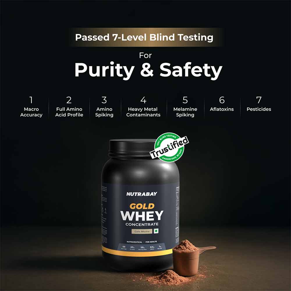 4 - Nutrabay Gold Concentrate Whey Protein,  2.2 lb  Cafe Mocha 