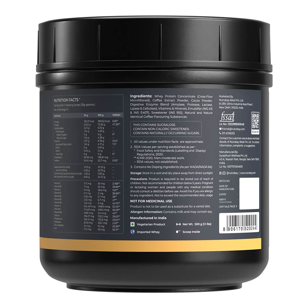 8 - Nutrabay Gold Concentrate Whey Protein,  1.1 lb  Cold Coffee 