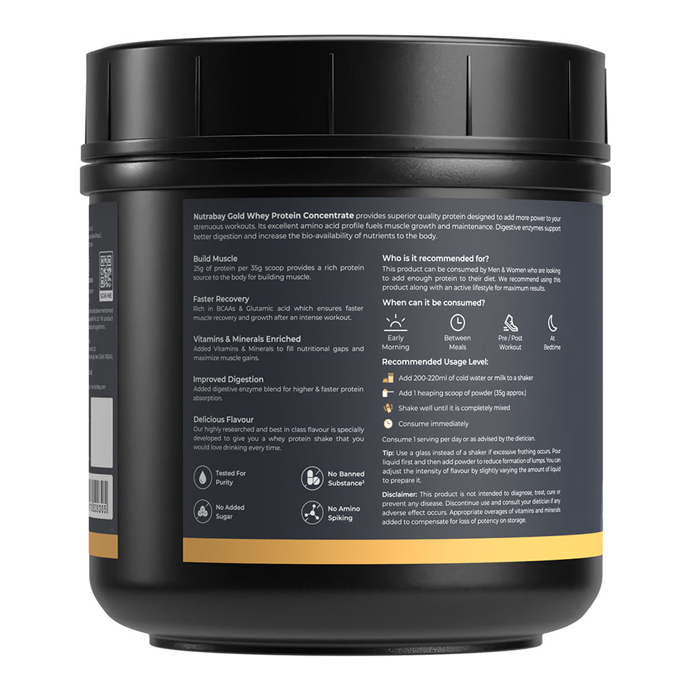 7 - Nutrabay Gold Concentrate Whey Protein,  1.1 lb  Malai Kulfi 
