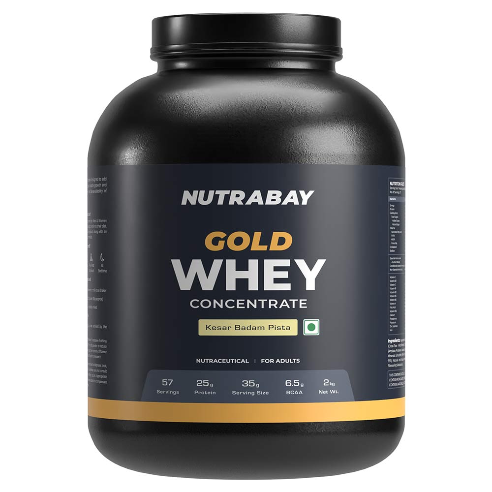 1 - Nutrabay Gold Concentrate Whey Protein,  4.4 lb  Kesar Badam Pista 
