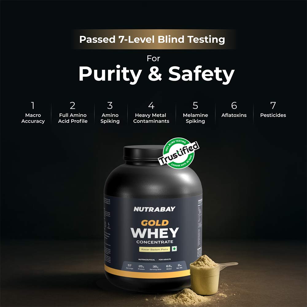 4 - Nutrabay Gold Concentrate Whey Protein,  4.4 lb  Kesar Badam Pista 