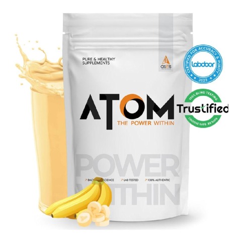 1 - AS-IT-IS Nutrition ATOM Whey Protein with Enzymes,  2.2 lb  Banana Fusion 