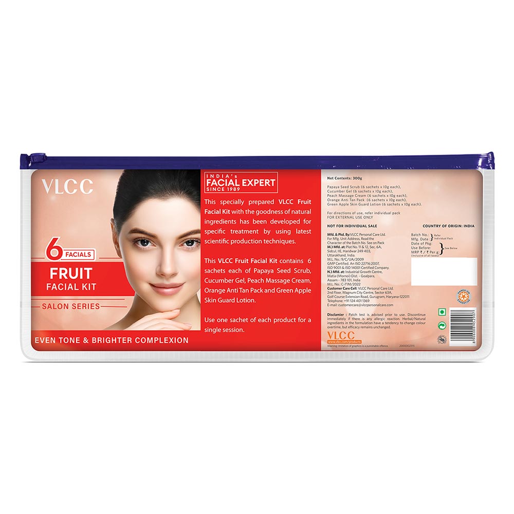 1 - VLCC Fruit Facial Kit,  300 g  for All Skin Types (Papaya) 