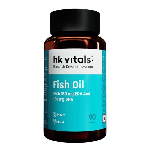 2 - HealthKart HK Vitals Fish Oil 1000mg with 180mg EPA and 120mg DHA,  90 capsules 