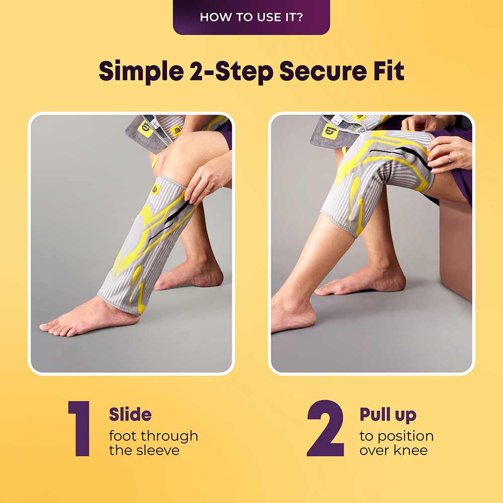 4 - betterhood Premium Knee Sleeve with with Gel Pad & Side Stabilizers,  Grey  Medium 