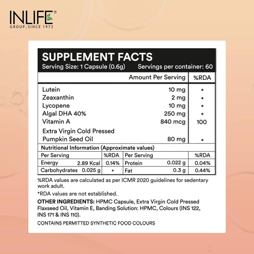 6 - INLIFE Lutein Zeaxanthin,  60 veggie capsule(s) 