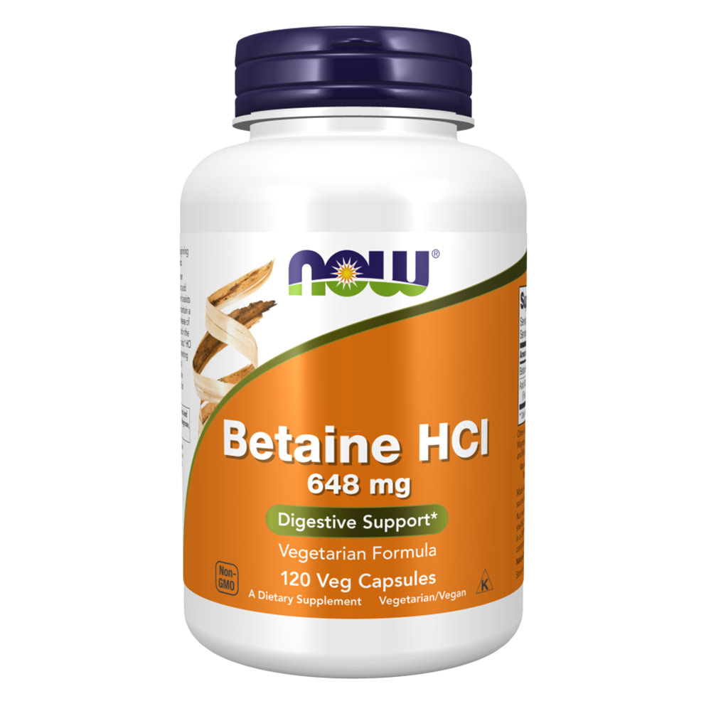 1 - Now Betaine HCl (648mg),  120 capsules 