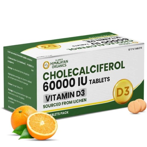 1 - Vlado's Himalayan Organics Vitamin D3 60000 IU Cholecalciferol,  40 tablet(s)  Orange 