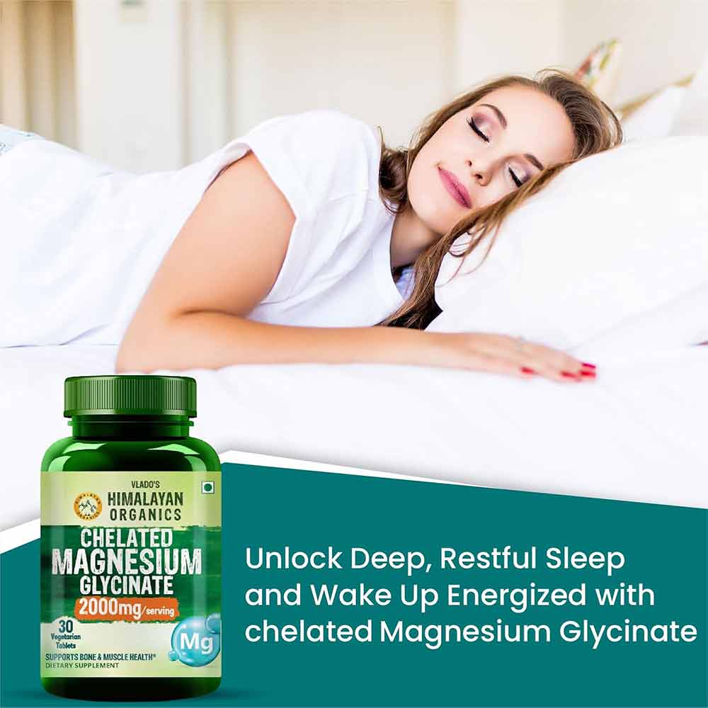 3 - Vlado's Himalayan Organics Chelated Magnesium Glycinate 2000mg,  Unflavoured  30 tablet(s) 