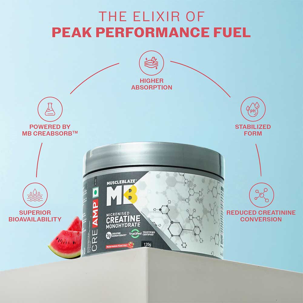 3 - MuscleBlaze Creatine Monohydrate CreAMP,  Watermelon Kool Aid  0.26 lb