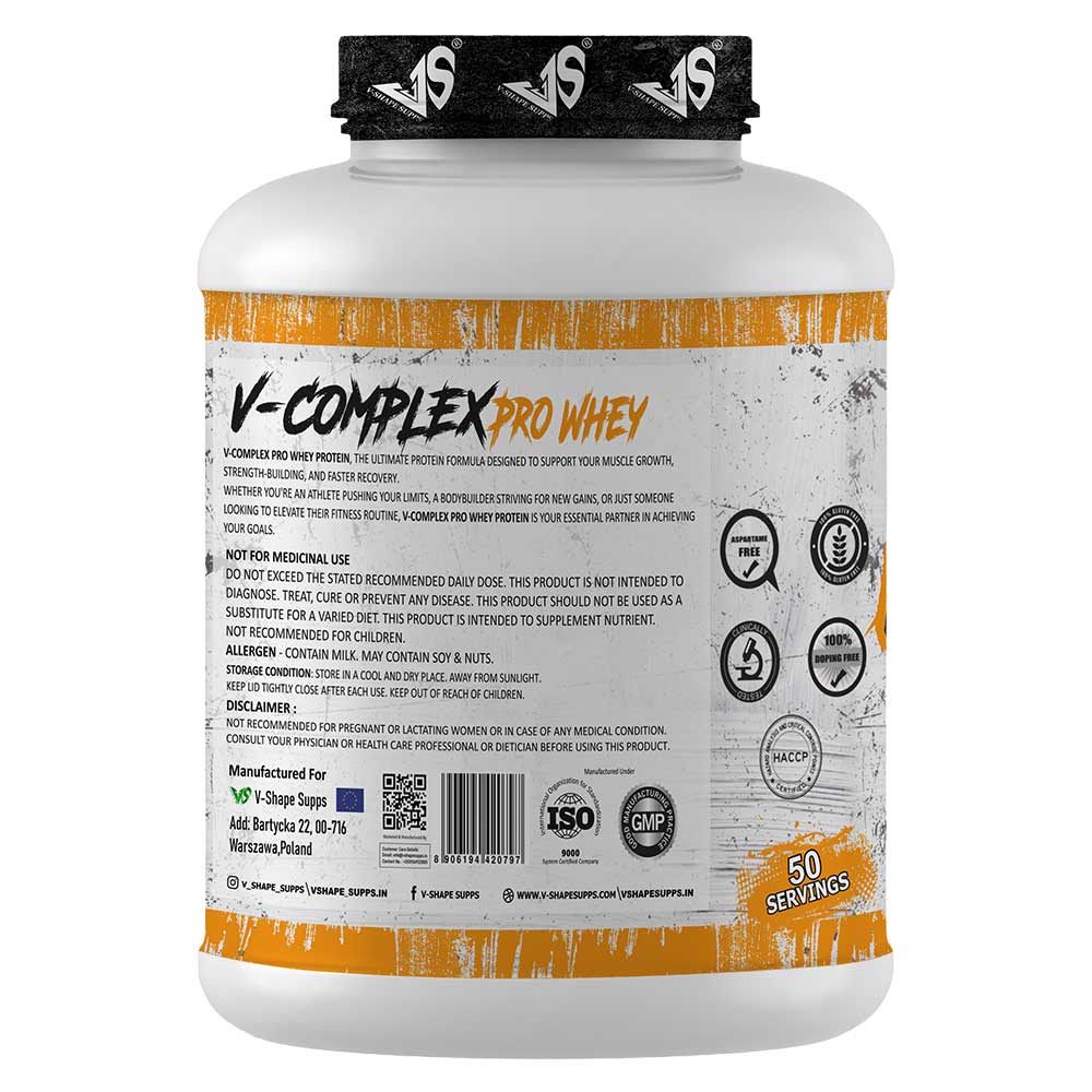 3 - V-SHAPE SUPPS V-Complex Pro Whey,  4.4 lb  Coffee 