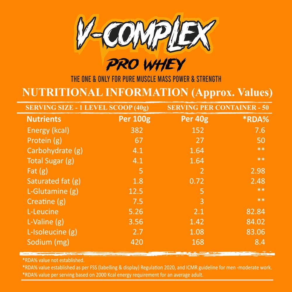 5 - V-SHAPE SUPPS V-Complex Pro Whey,  4.4 lb  Kesar Badam 