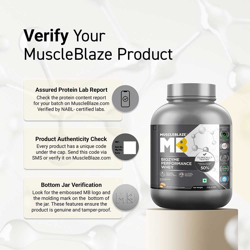 1 - MuscleBlaze Biozyme Performance Whey,  4.4 lb  Butter Cookie