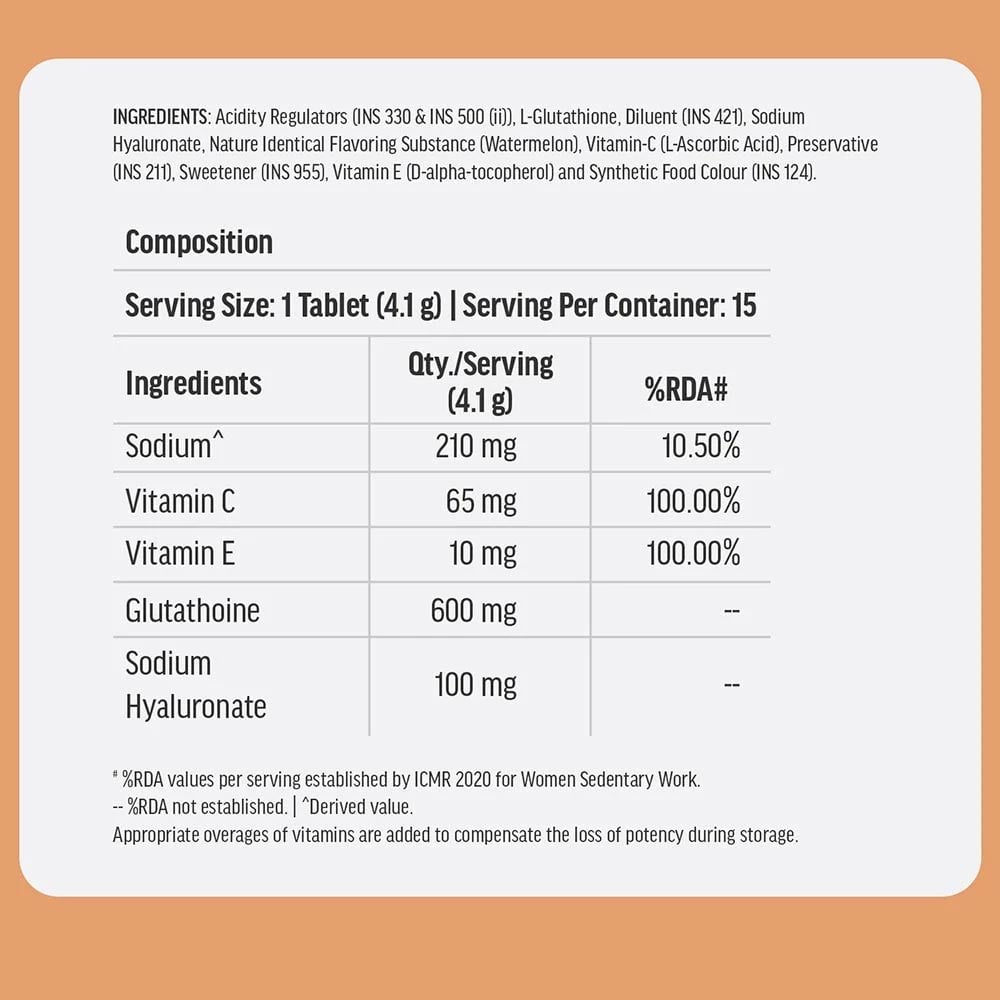 3 - HealthKart HK Vitals Glutathione Effervescent OP,  Watermelon & Orange  15 tablet(s) 