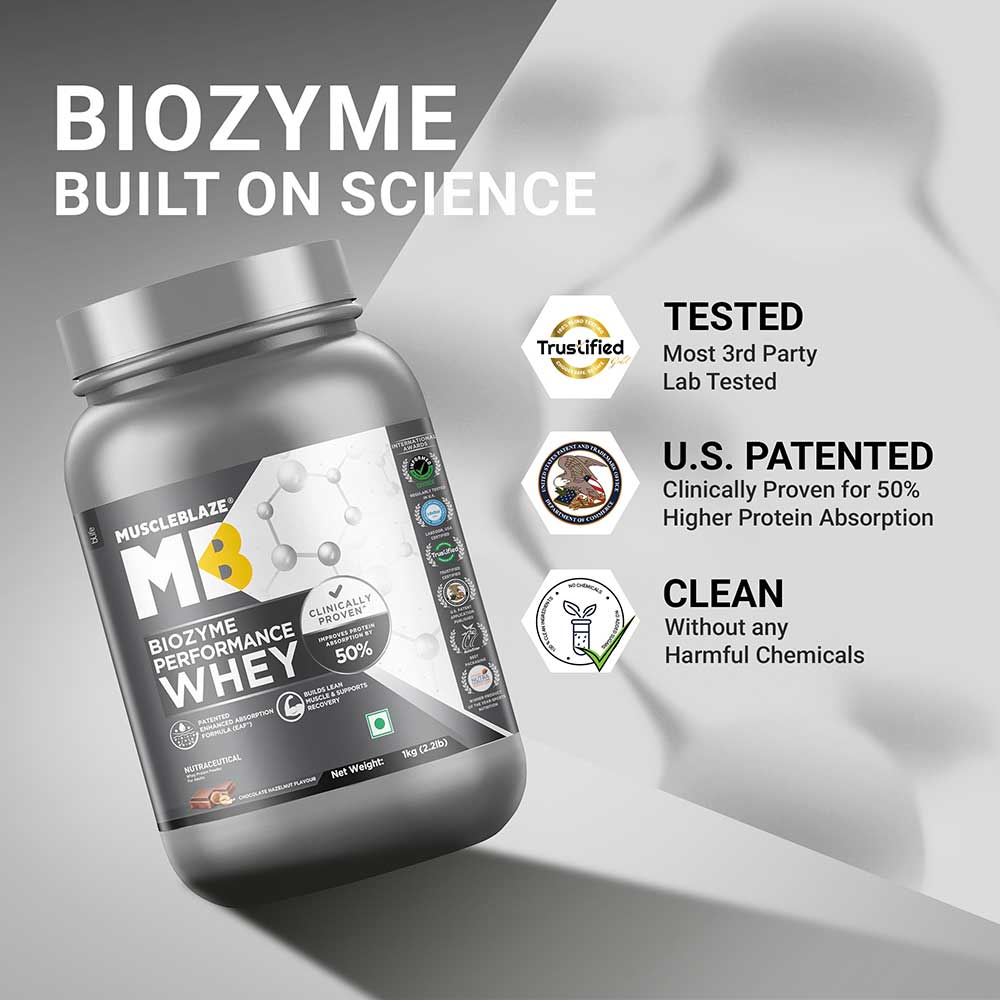 5 - MuscleBlaze Biozyme Performance Whey,  2.2 lb  Chocolate Hazelnut