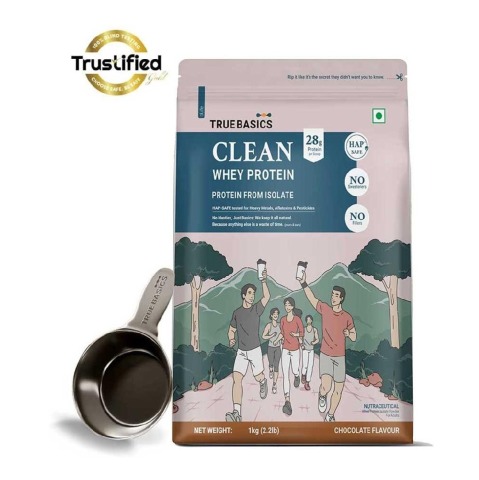 TrueBasics Clean Whey Protein (Isolate),  2.2 lb  Chocolate 