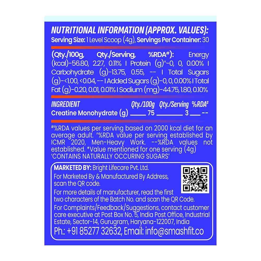 1 - Smash Micronised Creatine Monohydrate,  Rage-Orange  0.26 lb 