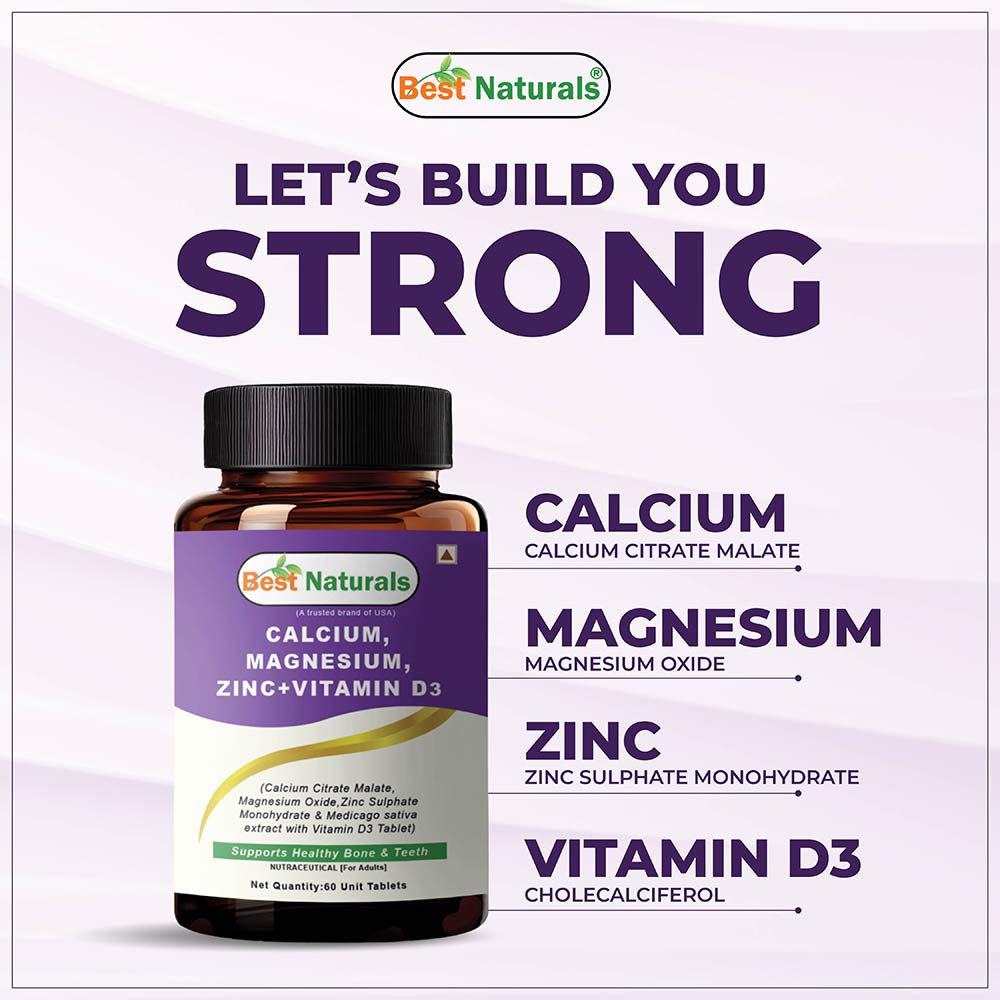 2 - Best Naturals Calcium, Magnesium, Zinc + Vitamin D3,  60 tablet(s)  Unflavoured 