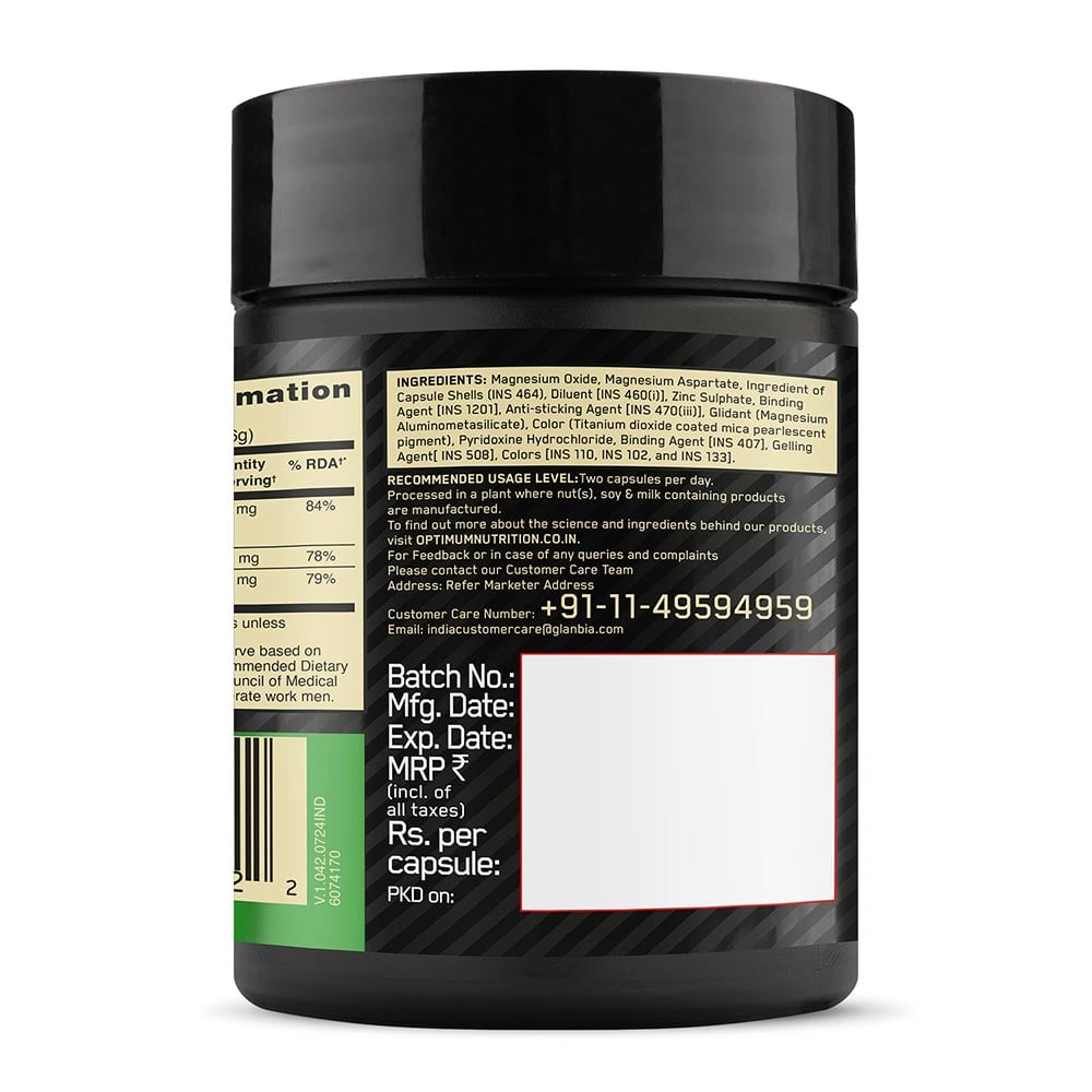 12 - ON (Optimum Nutrition) Zinc Magnesium Aspartate (ZMA),  60 capsules 