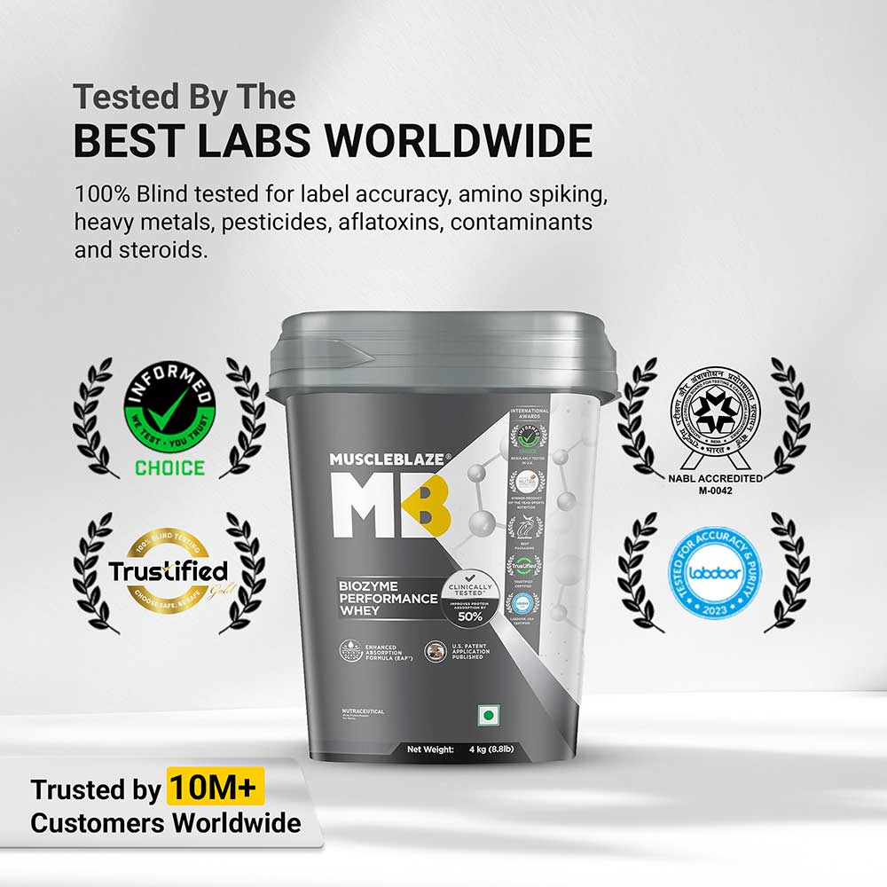 5 - MuscleBlaze Biozyme Performance Whey,  8.8 lb  Rich Chocolate