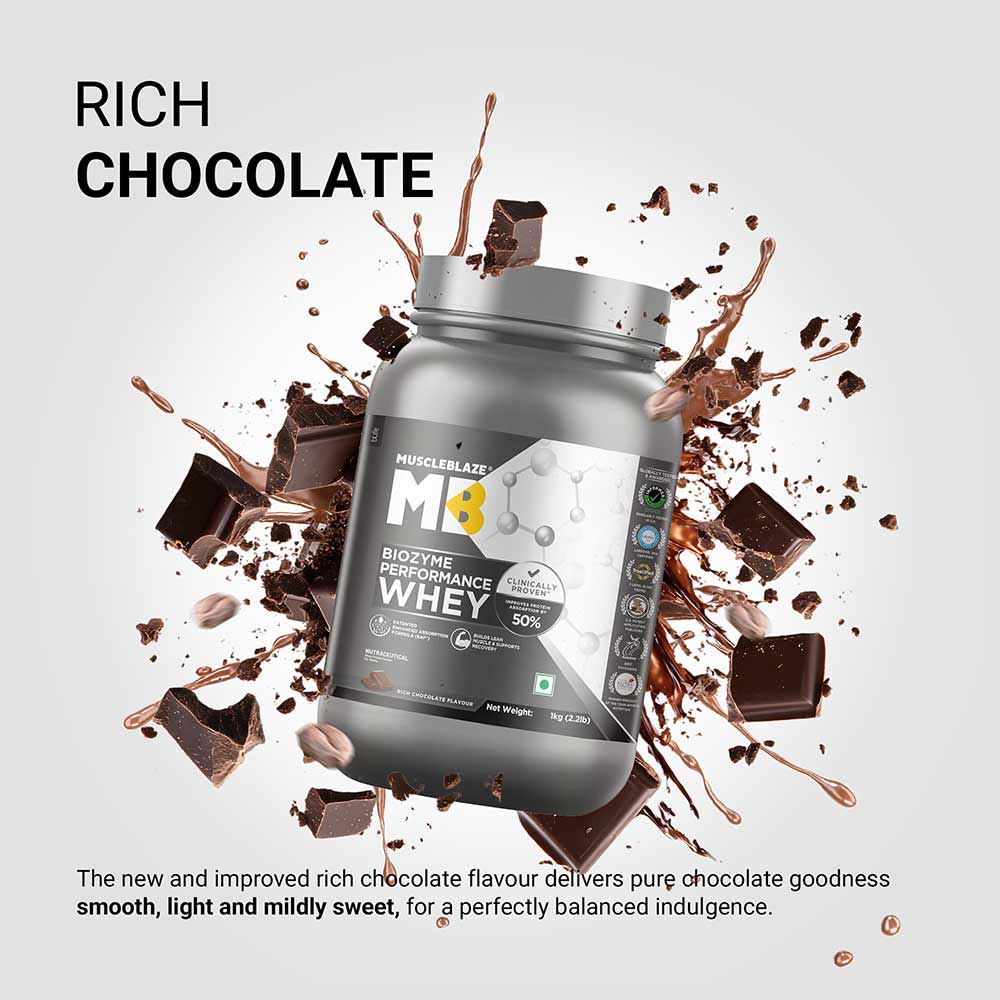 2 - MuscleBlaze Biozyme Performance Whey,  2.2 lb  Rich Chocolate 