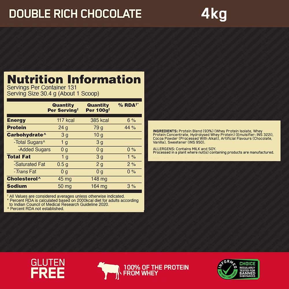 8 - ON (Optimum Nutrition) Gold Standard 100% Whey Protein,  8.8 lb  Double Rich Chocolate 