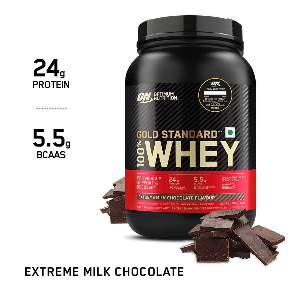 7 - ON (Optimum Nutrition) Gold Standard 100% Whey Protein,  2 lb  Extreme Milk Chocolate 