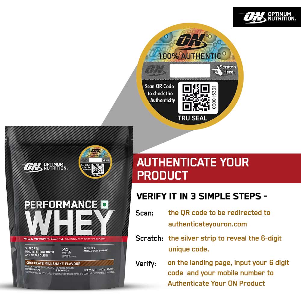 4 - ON (Optimum Nutrition) Performance Whey,  1.1 lb  Chocolate Milkshake 