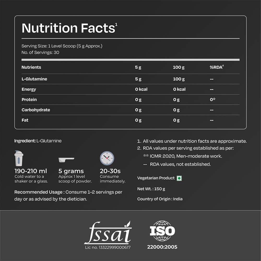 5 - Nutrabay Pure L-Glutamine Amino Acid,  0.33 lb  Unflavoured 