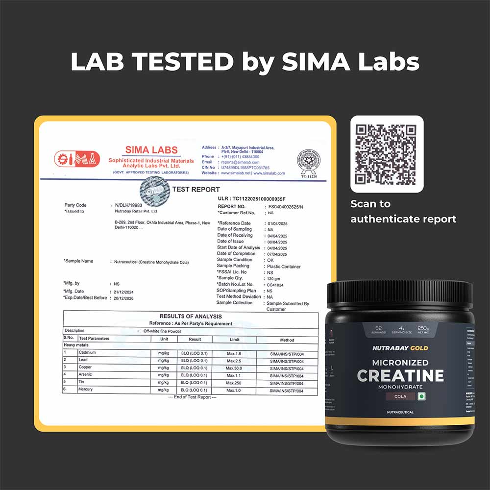 5 - Nutrabay Gold Micronised Creatine Monohydrate,  Cola  0.55 lb 