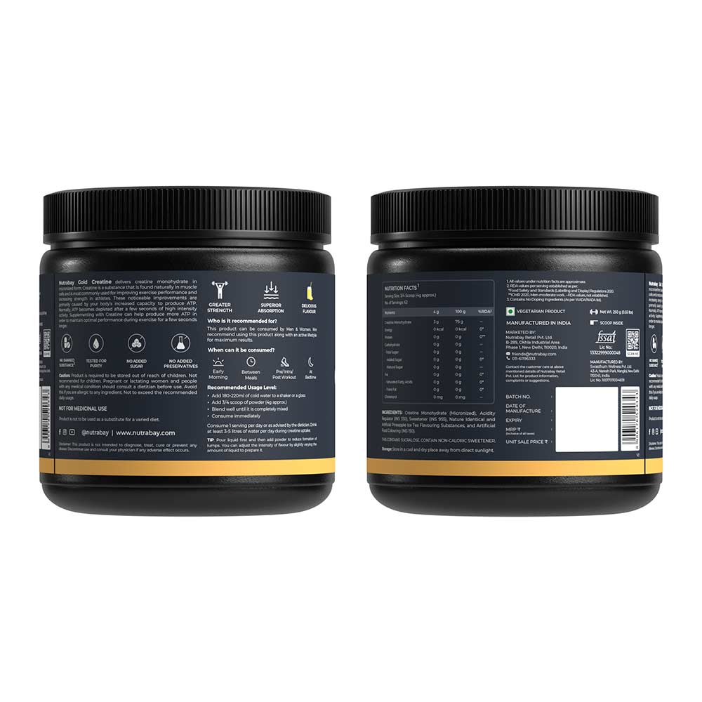 1 - Nutrabay Gold Micronised Creatine Monohydrate,  Pineapple Ice Tea  0.55 lb 