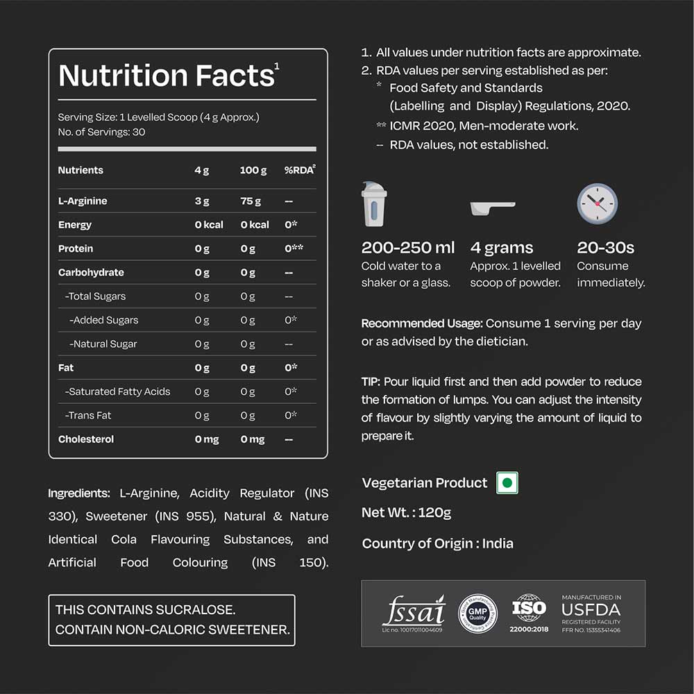 6 - Nutrabay Gold L-Arginine Cola,  0.26 lb 