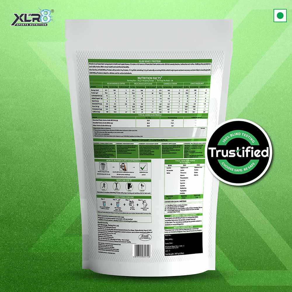 3 - XLR8 Flavoured Whey Protein 24 g Protein,  2 lb  Choco Hazelnut 
