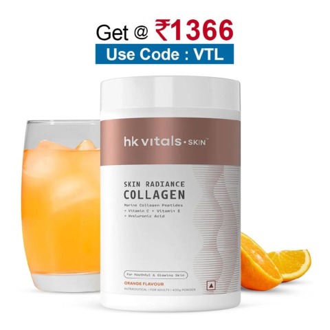 HealthKart HK Vitals Skin Radiance Collagen, 400 g Orange