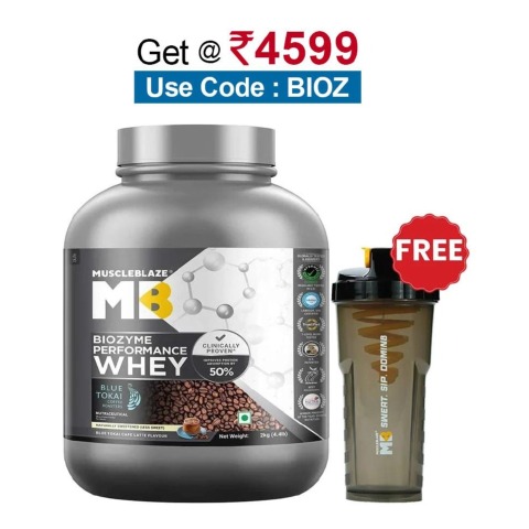 MuscleBlaze Biozyme Performance Whey,  4.4 lb  Blue Tokai Cafe Latte 