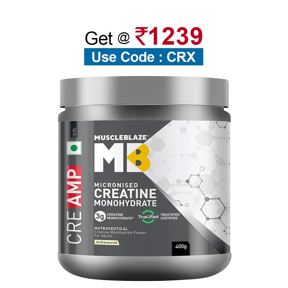 MuscleBlaze Creatine Monohydrate CreAMP,  Unflavoured  0.88 lb 