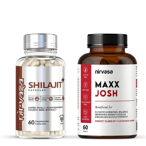 2 - Nirvasa Shilajit+ 60 Capsules & Maxx Josh Combo,  60 tablet(s) 