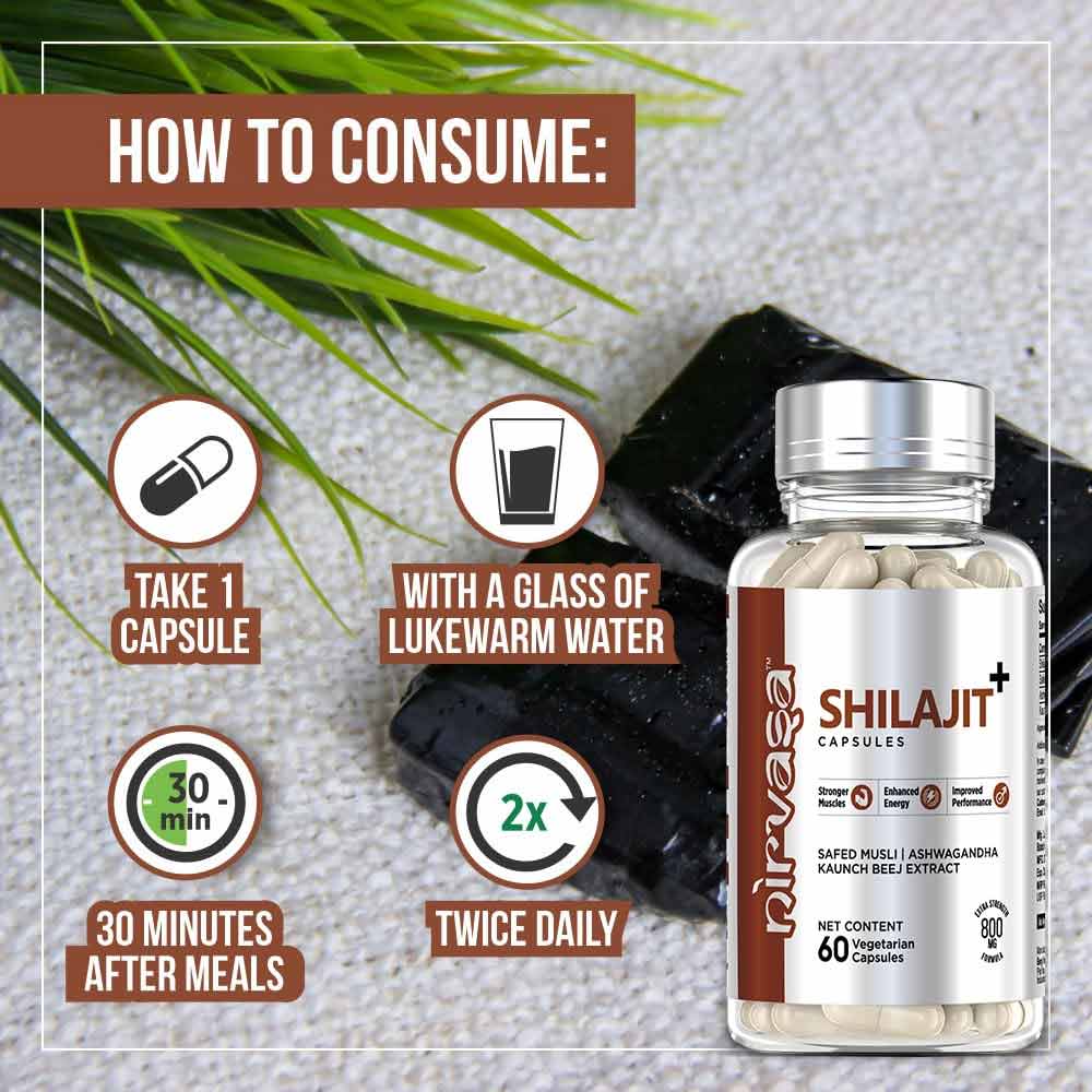 8 - Nirvasa Shilajit+,  180 veggie capsule(s) 