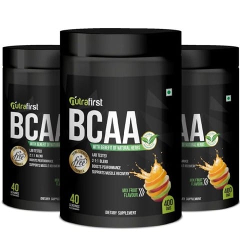 1 - NutraFirst BCAA Proteins,  0.88 lb  40 Servings  Mix Fruit (Pack of 3) 