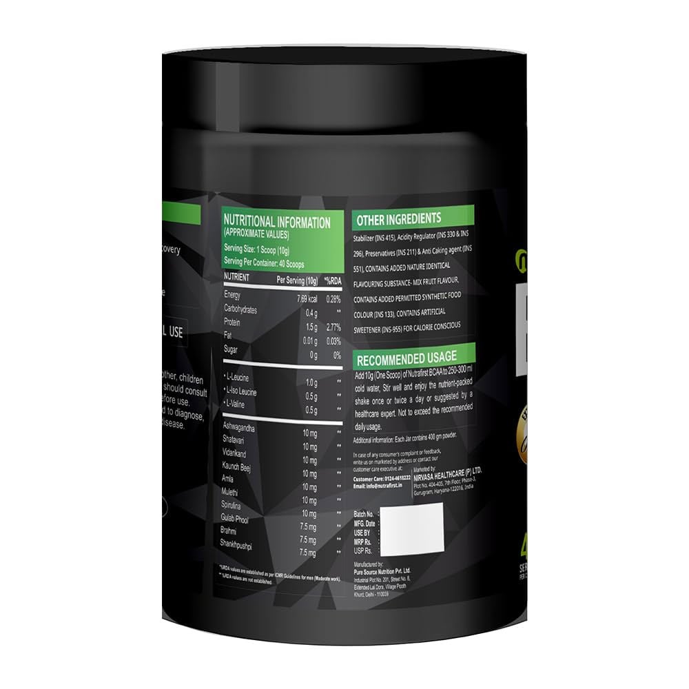 4 - NutraFirst BCAA Proteins,  0.88 lb  40 Servings  Mix Fruit (Pack of 2) 