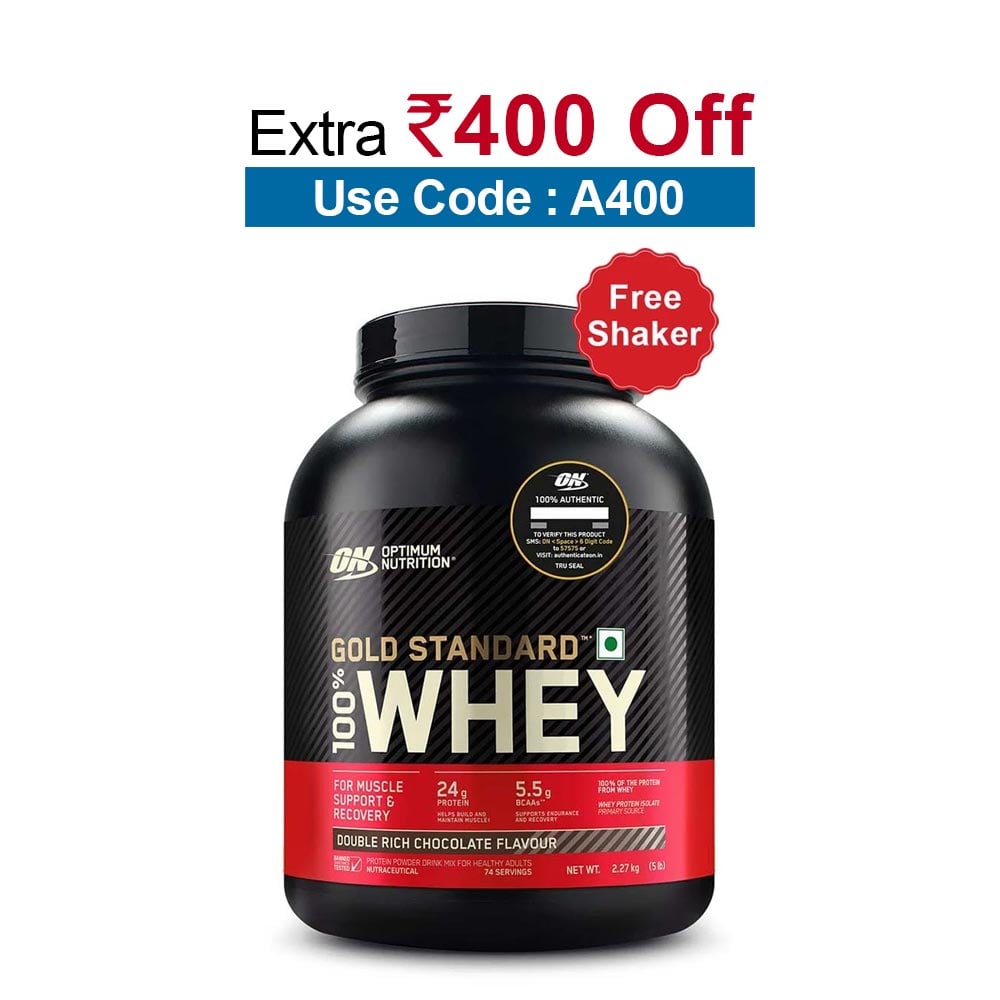 ON (Optimum Nutrition) Gold Standard 100% Whey Protein, 5 lb Double Rich Chocolate