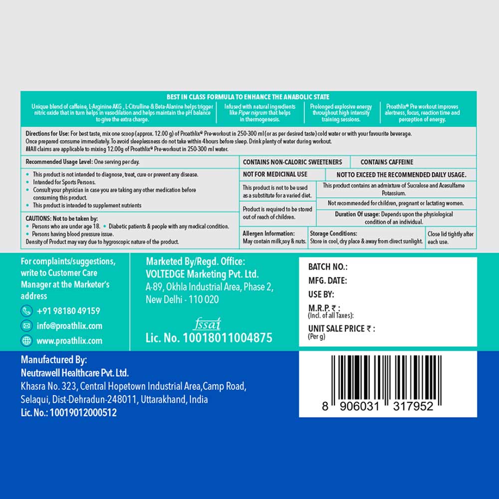 3 - Proathlix Pre-Workout,  0.88 lb  Blue Raspberry 