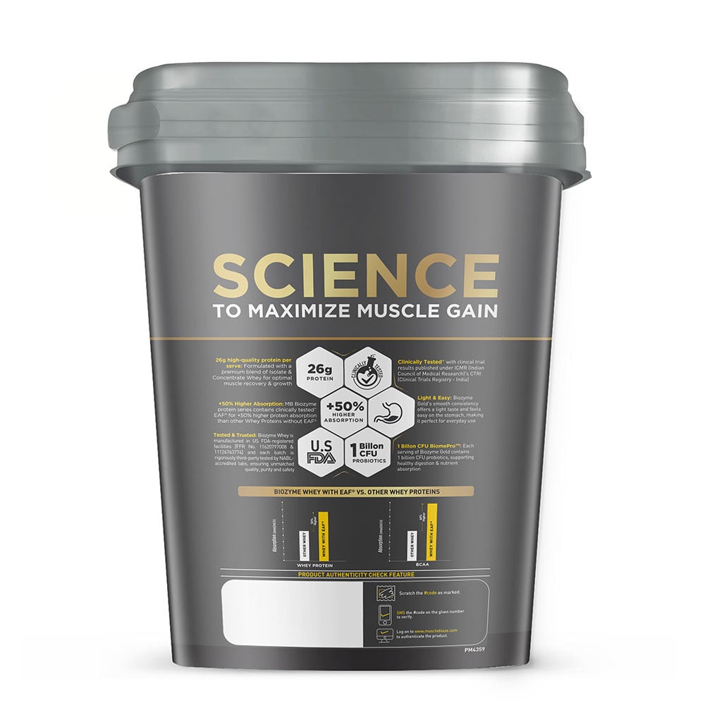 5 - MuscleBlaze Biozyme Gold 100% Whey,  8.8 lb  Double Rich Chocolate