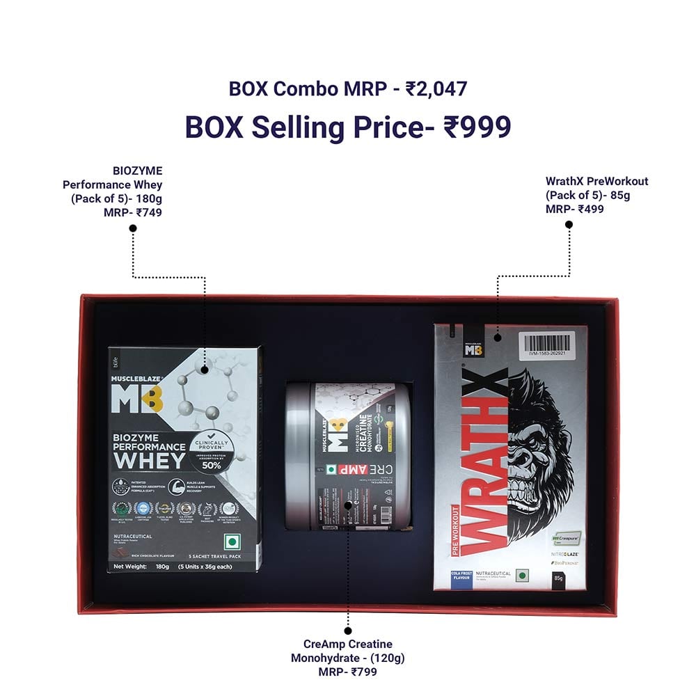 MuscleBlaze Diwali Gift Hamper,  Gym Bro Kit (Pack of 3 Items)