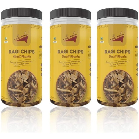 1 - TOKU MOKU Ragi Chips,  Chaat Masala (Pack of 3)  150 g 