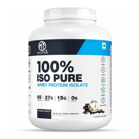 1 - Muscle Trail 100% Iso Pure Whey Protein Isolate,  4.4 lb  Cookies & Cream 