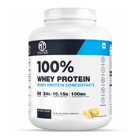 1 - Muscle Trail 100% Whey Protein Concentrate, 4.4 lb Malai Kulfi