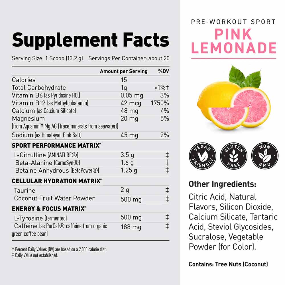 3 - Kaged Muscle Pre-Workout Sport,  0.58 lb  Pink Lemonade 